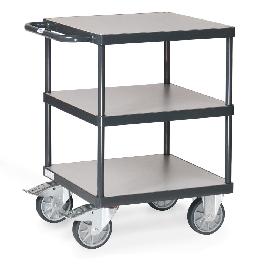 Schwerer Tischwagen, 3 Ebenen, 600x600mm, RAL 7016 Produktbild